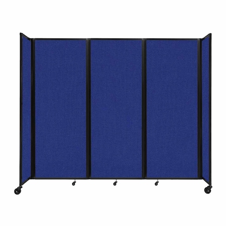 Versare Room Divider 360 Folding Portable Partition 8'6" x 7'6" Royal Blue Fabric 1190305